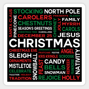 Merry Christmas Word Cloud Magnet